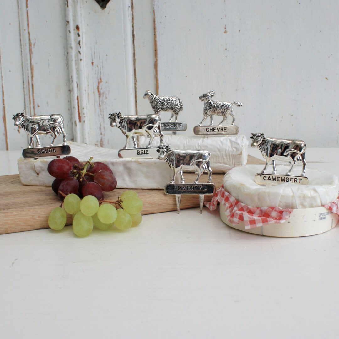Six French Silver Metal Cheese Markers by Silea Etsy UK