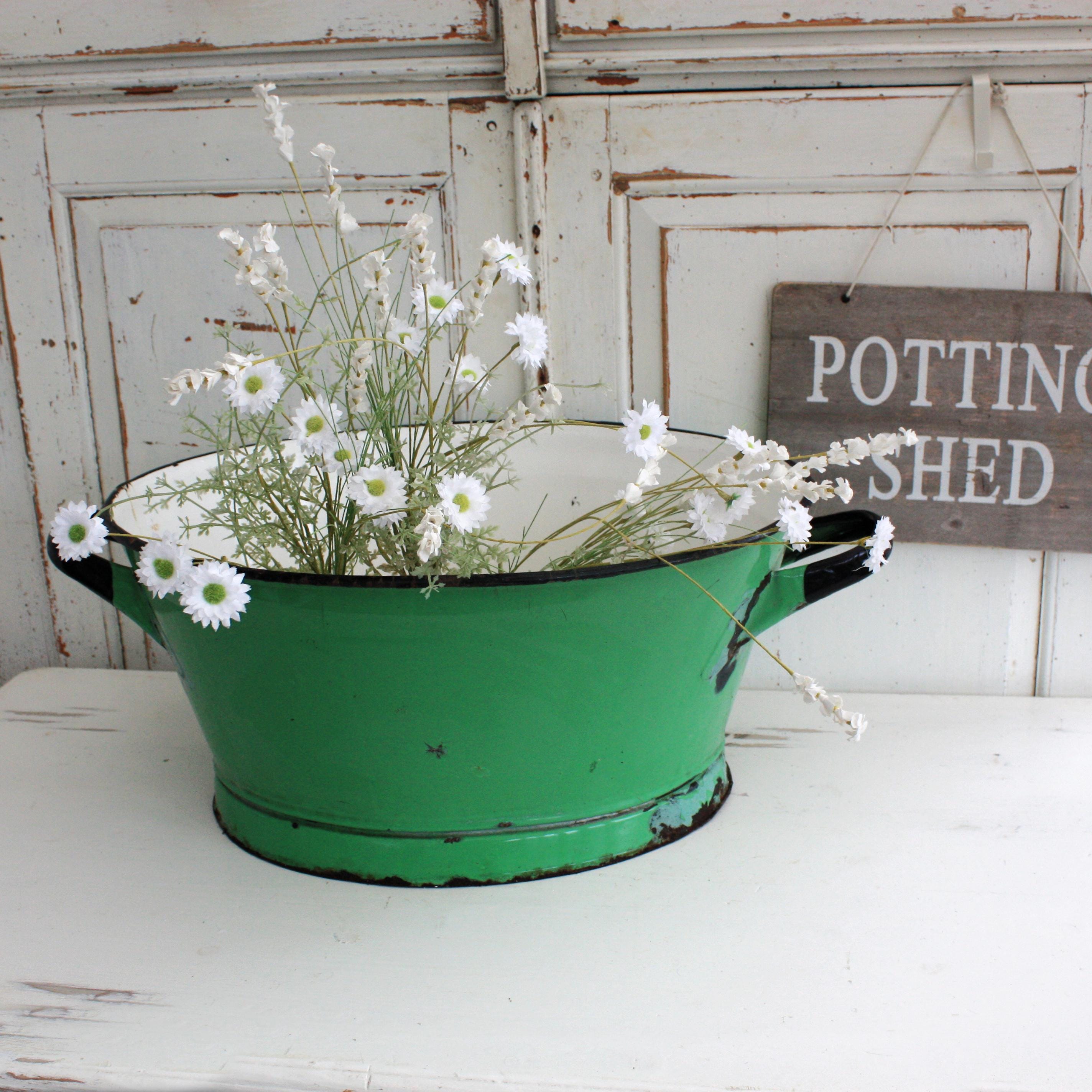 フランス ハンドペイント ヴィンテージ アイアンプランター