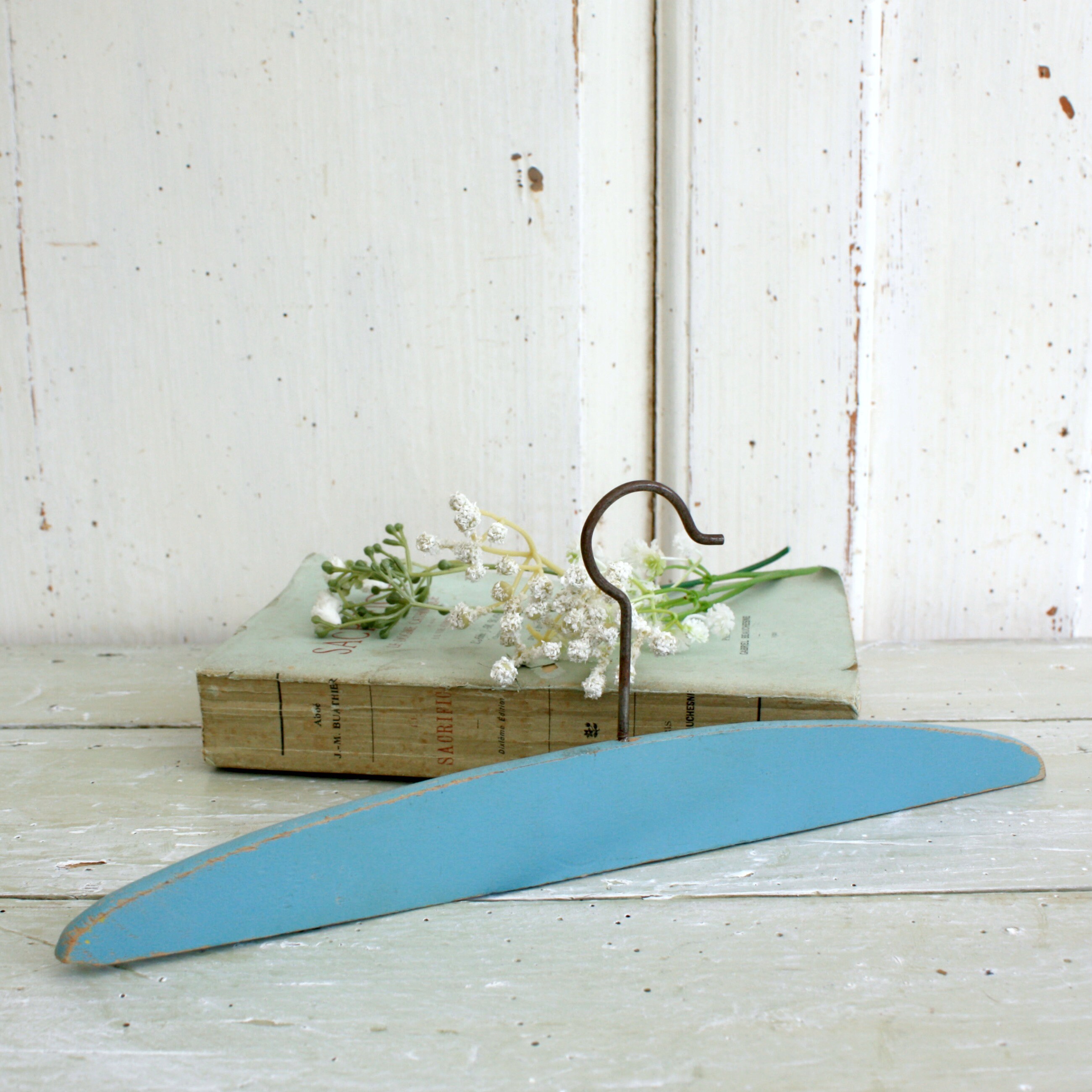 Pair of French Painted Wooden Baby Coat Hangers Etsy UK