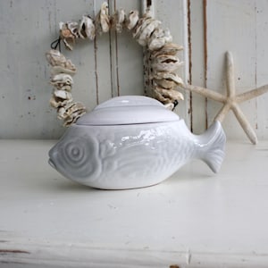 French Majolica Fish Shaped Gravy or Sauce Boat by Niderviller