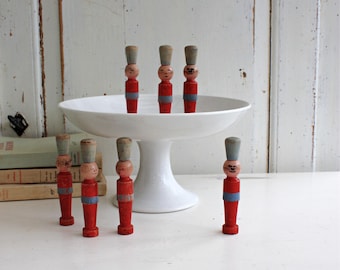 Hand Painted French Wooden Skittles: Chippy Soldier Design