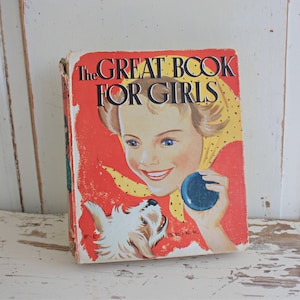 1950&#39;s The Great Book for Girls, Decorative Retro Book Shelf or Table Display