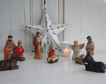 Vintage Ceramic Nativity Set - Mid Century Nativity Scene