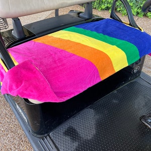 Diagonal Stripes Terry Cloth Golf Cart Seat Cover