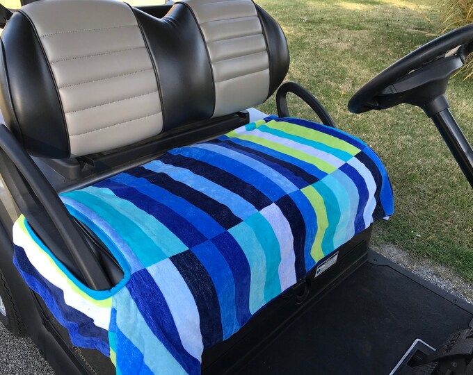 Rectangles in Blue Terry Golf Cart Seat Cover Etsy