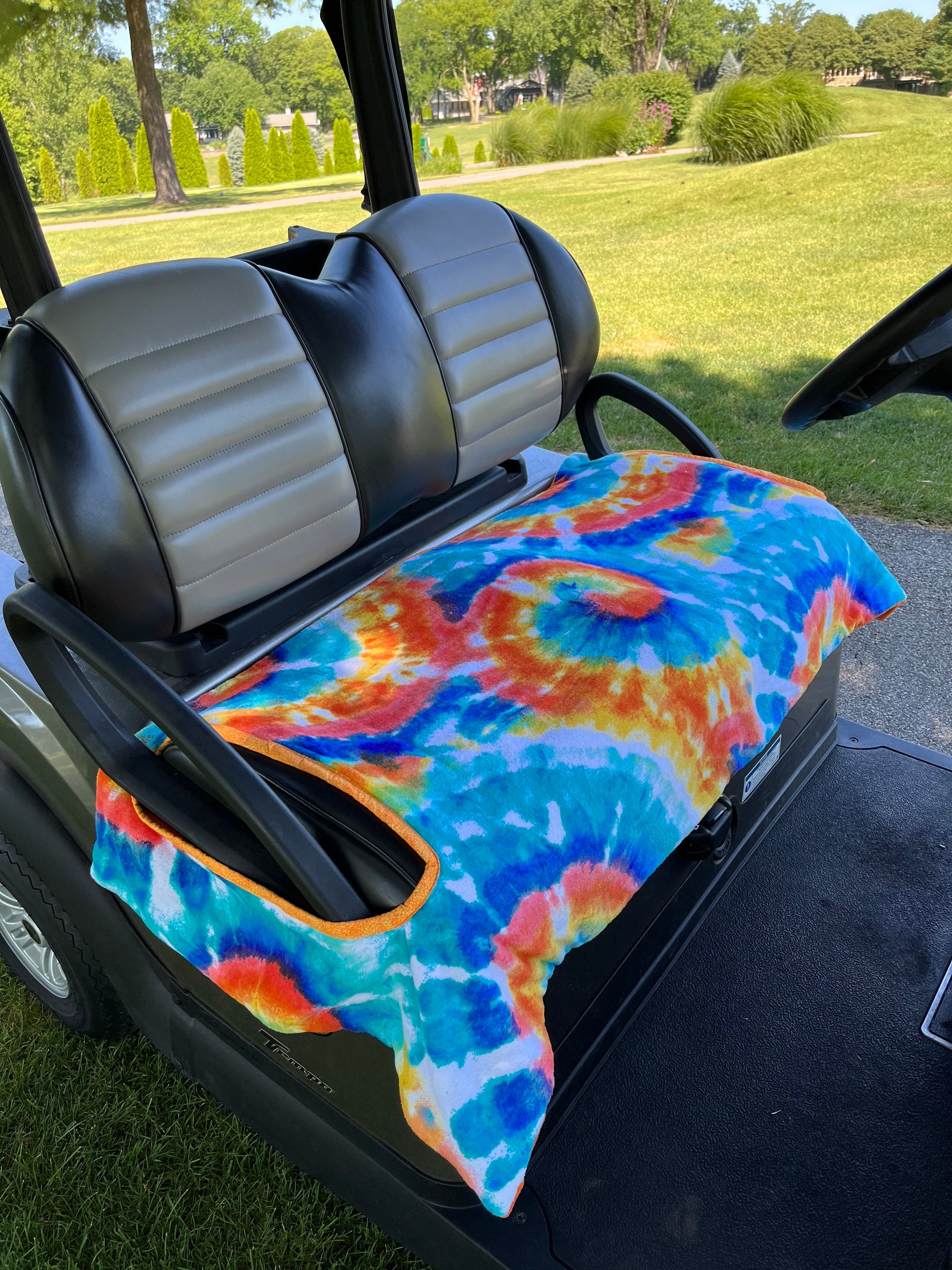 Golf Seat Cushion Cover, Golf Cart Seat Towel/blanket With Flowers Style,  Breathable Dustproof Seat Cover, Golf Cart Seat Cover, Soft Cushion - Temu