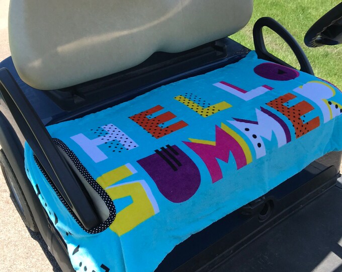 Hello Summer Terry Golf Cart Seat Cover Etsy