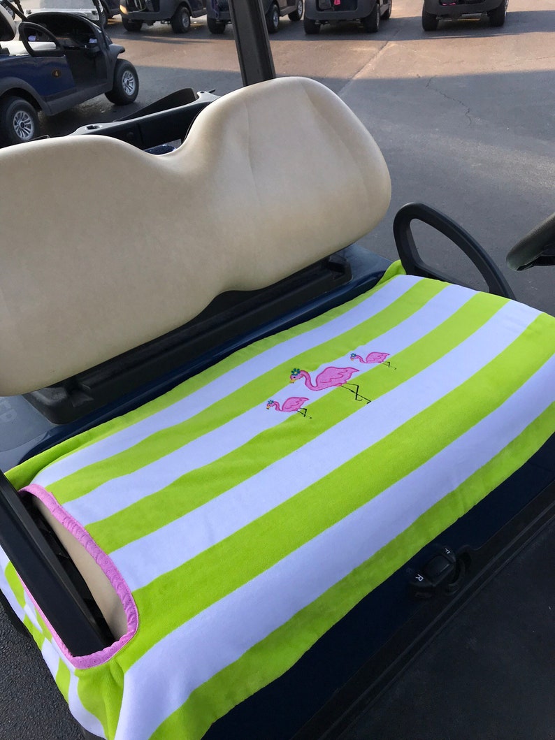 Pink Flamingo Terry Golf Cart Seat Cover