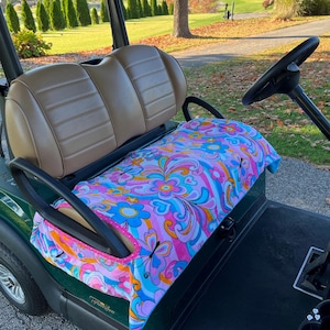 Flower Power Terry Golf Cart Seat Cover