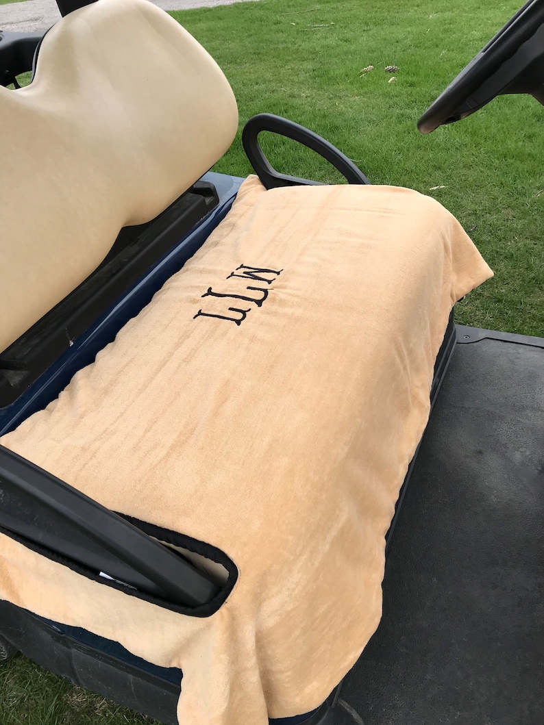 Monogrammed Terry Cloth Golf Cart Seat Cover Etsy