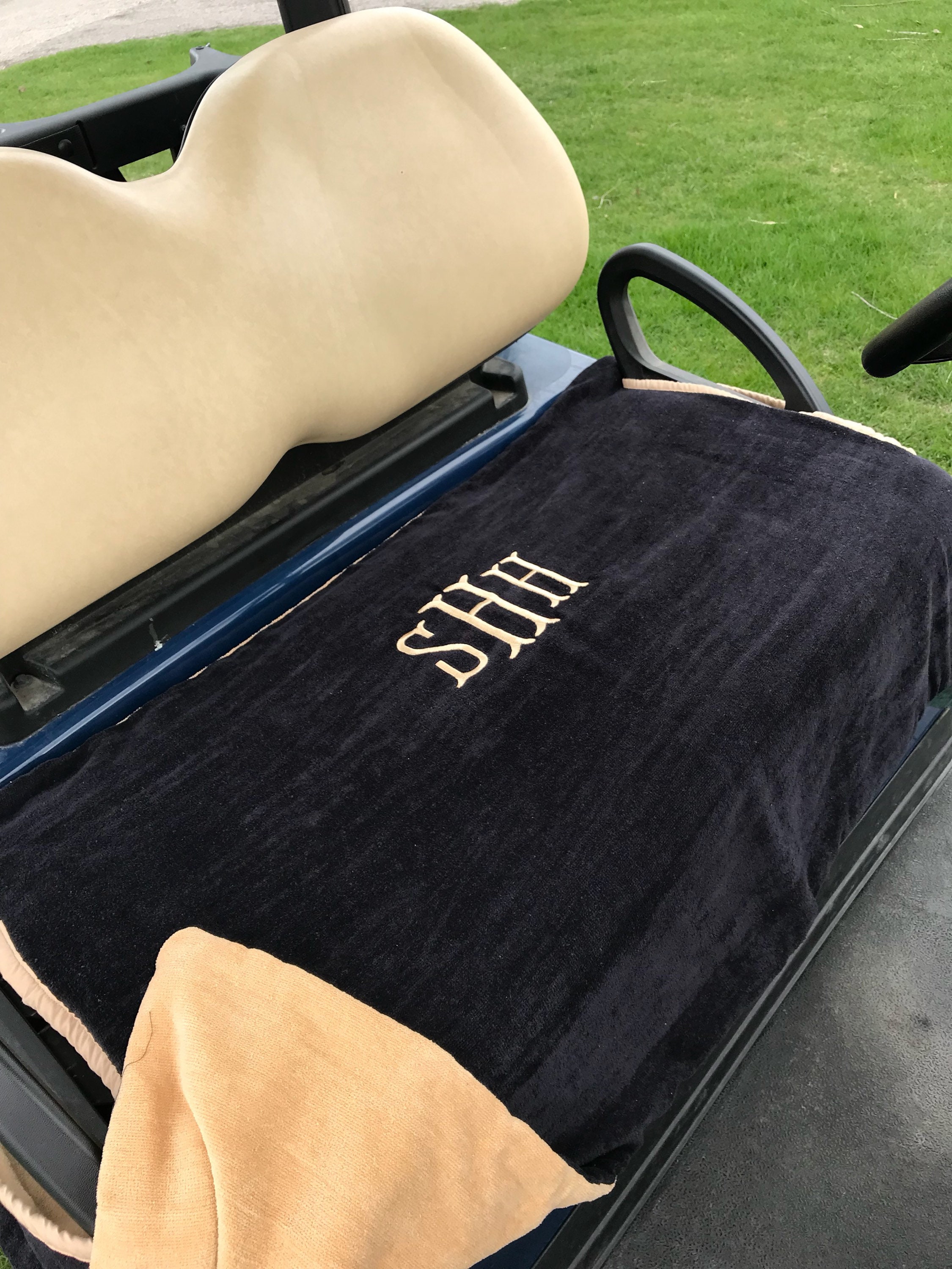 Monogrammed Terry Cloth Golf Cart Seat Cover | Etsy