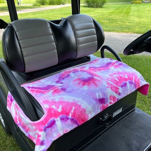 Pink Tye Dye Terry Cloth Golf Cart Seat Cover