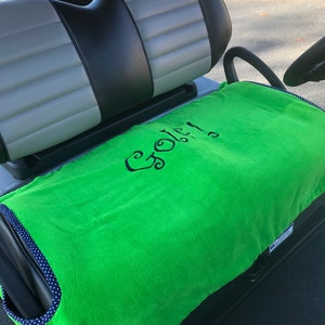Golf in Green and Navy Terry Golf Cart Seat Cover