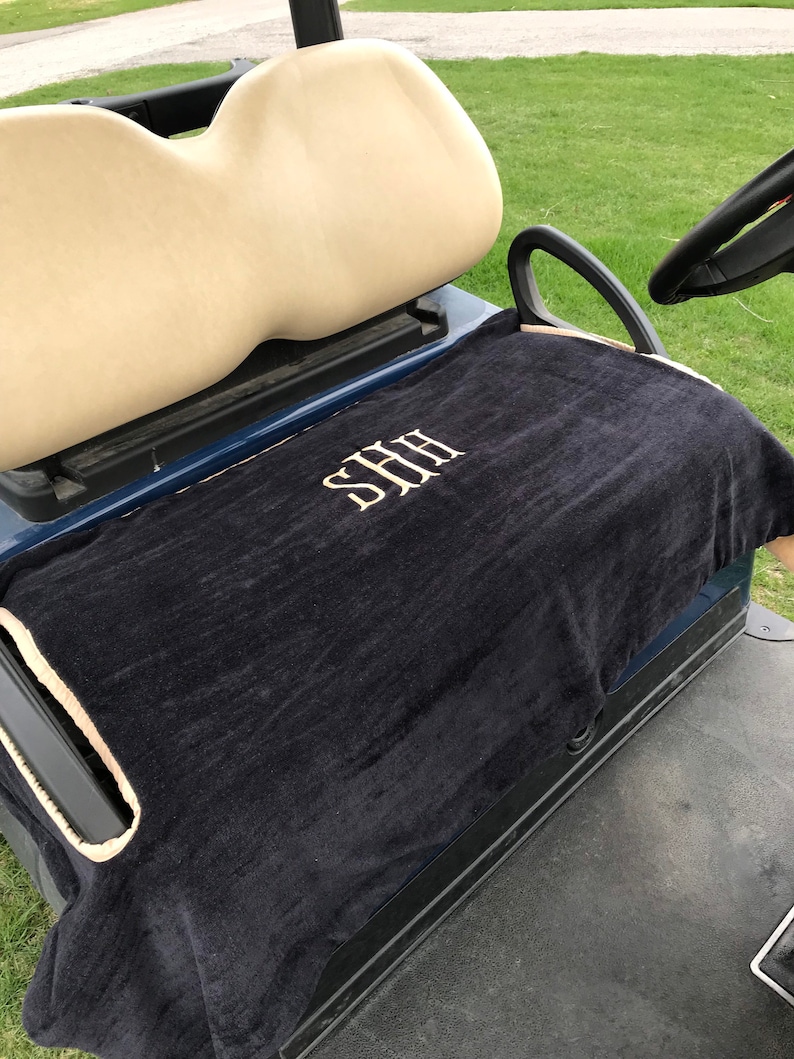 Monogrammed Terry Cloth Golf Cart Seat Cover Etsy