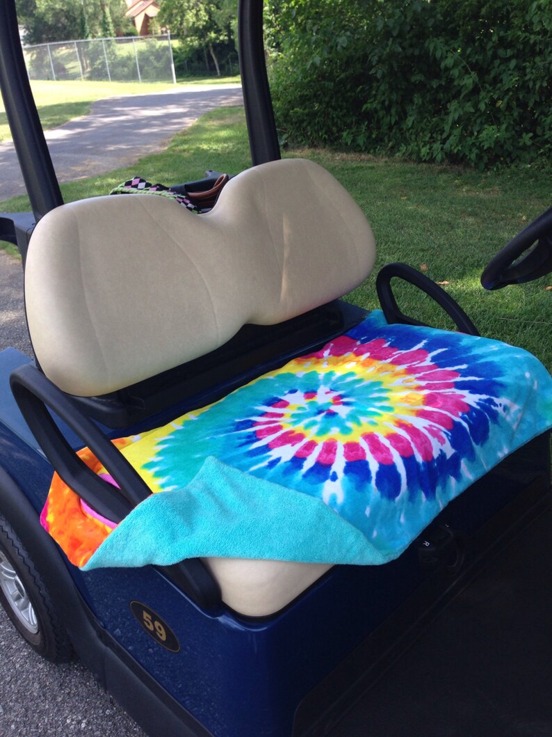 Tye Dye Terry Cloth Golf Cart Seat Cover Etsy
