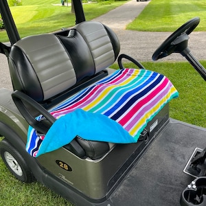 Vivid Stripes in Fun Colors Terry Cloth Golf Cart Seat Cover