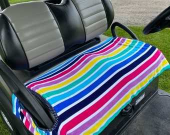 Vivid Stripes Terry Cloth Golf Cart Seat Cover
