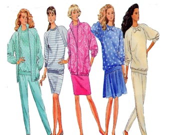 Butterick 6967 Sporty Casual Coordinates, Ragland Sleeve Top, Pull On Leggings/Pant, Straight or Aline Skirt, Zip Jacket Size 16 to 22 UNCUT