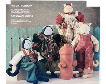 The Cat's Meow, 21" Toy Cat Craft Sewing Pattern, McCalls 738, McCalls 5790, McCalls 367, Faye Wine, Soft Stuffed Toy, Country Clothes UNCUT