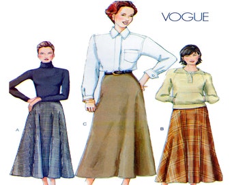 Vogue 7341, Women Skirt Sewing Pattern, Midi Length, Aline Skirt, Fit / Flare Skirt, Women Size 14-16-18, UNCUT Very Easy Vogue Pattern