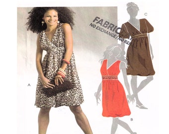 Patrón de costura para vestido de verano McCalls 5317 para mujer, con opciones de dobladillo y mangas, escote en V, tallas grandes 14-16-18-20, sin cortar