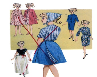 Butterick 6965, UNCUT, 11.5" Fashion Doll Clothing, Sewing Pattern, Doll Evening Gown, Wedding Dress, Cocktail Dress, 60s Style Fashion