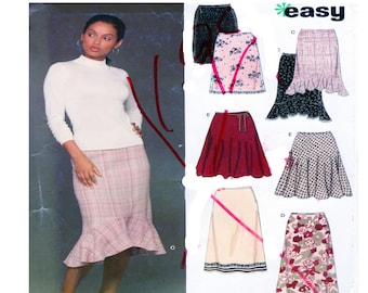 New Look 6433, Women, Aline Skirt, Sewing Pattern, Fit Flare, Ruffles Hemline, Trim Options, Knee or Calf Length, Size 8 to 18 UNCUT