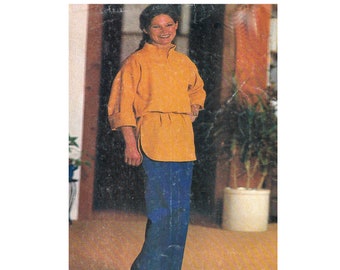 Women Pant Suit, Sewing Pattern, See & Sew / Butterick 6600, Long Sleeve, Pull Over, Tunic Top, Straight Leg Pant, Size 8 UNCUT 80s vintage