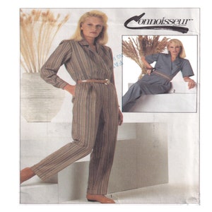 Simplicity 7032, Patron de couture de combinaison femme, Manches longues, Cache-cœur sur le devant, Manches courtes, Pantalon droit avec revers, Taille 14 Tour de poitrine 36, Non coupé
