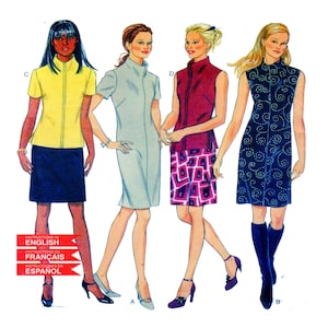 New Look 6773, Women Dress, Sewing Pattern, Tunic Top  Aline Skirt, Raised Neckline, Sleeveless, Short Sleeve, Size 6-8-10-12-14-16 UNCUT