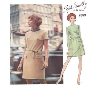 Vogue 2359 Sybil Connolly 1970s Vogue Couturier Design Dress Sewing Pattern Button Front Dress, Sleeve Options,  Size 14 Bust 36 UNCUT