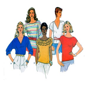 Butterick 4861, Women, Tunic Top, Pull Over, V Neckline, Shirt, Long / Short Sleeves, Blouse Pattern, Women Sewing Pattern, Size 8-10