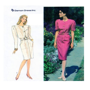 Simplicity 7160, Damon Dress Inc., Abito da donna, modello di cucito, manica a sbuffo lunga o corta, taglie 10-12-14-16-18, non tagliato, vintage anni &#39;90