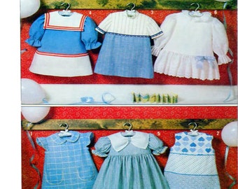 Design Your Own Toddler Dress Simplicity 7983 Basic Sewing Pattern Changing Bodice, Sleeve and Neckline Size 4 - UNCUT