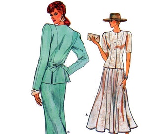 VOGUE 9931, Women Suit, Sewing Pattern, Fitted, Button Front Jacket, Pencil Skirt, Fit Flare Skirt, Plus Size 14-16-18, Mother of the Bride
