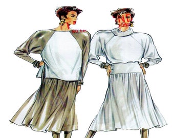 New Look 6062, Conjunto de vestido para mujer, patrón de costura, manga raglán, vestido ajustado acampanado, falda amplia, blusa de manga larga, tallas 8-10-12-14-16-18, SIN CORTAR