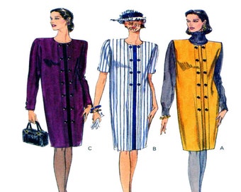 Vogue 7905, Box Cut, Loose Fit, Women Dress, Sewing Pattern, Tunic, Shift Dress, Sleeveless, Short / Long Sleeve, Size 12-14-16, UNCUT