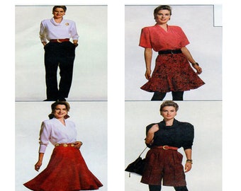 McCalls 6168, Women's Day, Pleated Pant, Fit Flare Skirt, Sewing Pattern, Walking Short, Knee Length, Sewing Pattern, Size 10-12-14, UNCUT