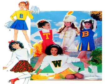 Butterick 6733, Cheerleader, Dance, Skating Dress, Band Costume, Jumper Dress, Apron Pinny, Skirt, UNCUT, Size 7-8-10, UNCUT Sewing Pattern