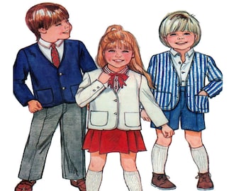 Toddler Suit, Butterick 6328, Special Occasion, Girl, Boy, Dress Shirt, Jacket / Blazer, Pull On, Pants, Shorts, Pleated Skirt, Size 3