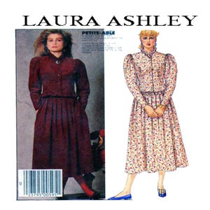 McCall's 3325, Damsömnadsmönster, Laura Ashley, Hög halsringning, Figursydd jacka, Lammärm, Volanger, Kjol, Viktoriansk stil, Oklippt