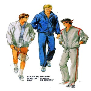 McCalls 8321, Men Sportswear, Hoodie, Jogging Suit, Sweat Suit, Full  Zip Jacket, Elastic Waist Pant / Shorts, Size 38, Sewing Pattern