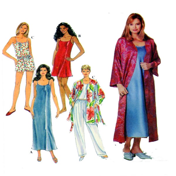 Simplicity 8666, Women Sleepwear, Negligee, Lingerie, Long Nightgown, Short Nightdress, Tap Pant, Boxers, Robe, Size XS,Women Sewing Pattern