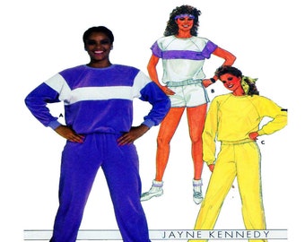 Butterick 6655, JAYNE KENNEDY, Workout, Exercise, Sewing Pattern, Sport Shorts, Sweatshirt, T-Shirt, Sweat / Track Pants, Size 10, UNCUT