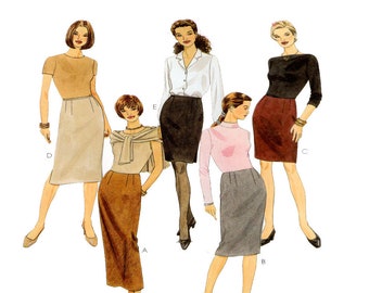 McCalls 2726 Modello per cucire gonne da donna, aderente, con contorno in vita, al ginocchio, al polpaccio, alla caviglia, con spacco laterale e spacco posteriore, taglia 10 12 14 NON TAGLIATO