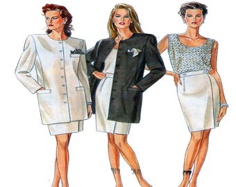 New Look 6567, Women Suit Pattern, Button Front Jacket, Camisole Top , Wrap Skirt, Pencil Skirt, Plus Size 6 to 18, Women Sewing Pattern