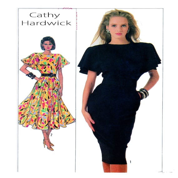 Simplicity 8055, Cathy Hardwick, Fit Flare Dress, Full or Straight Skirt  Dress Sewing Pattern, Flutter Sleeve, Round Neckline, Size 10 UNCUT - Etsy