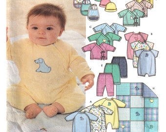 Simplicity 9782, Baby Clothes Sewing Pattern, All Size Pattern (7 lbs to 21 lbs) Shirt, Pant, Onsie, Sleeper, Bib, Hat, Blanket, UNCUT