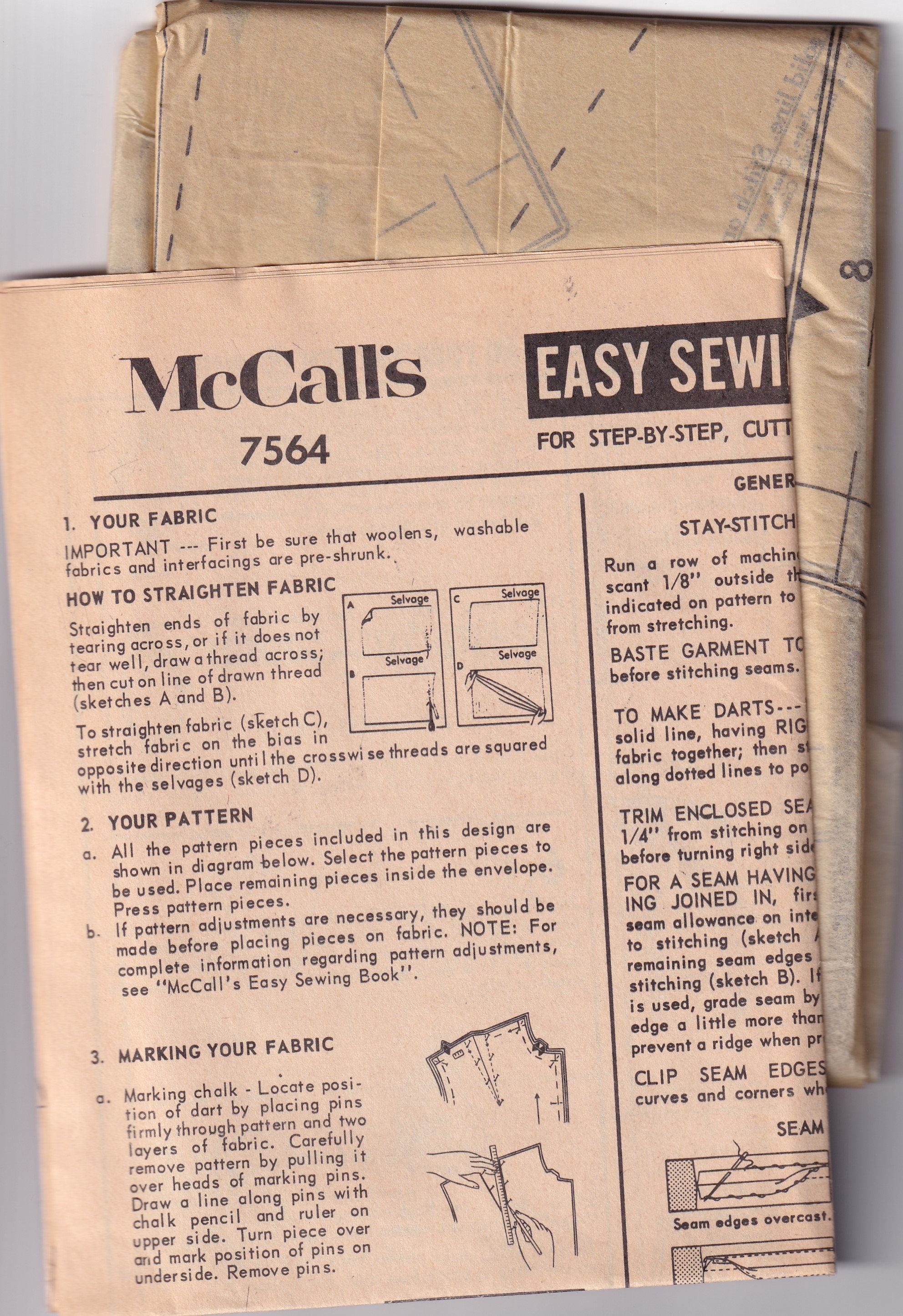 Mccalls 7564, 60s Vintage Dress Set Sewing Pattern, Sleeveless Dress ...