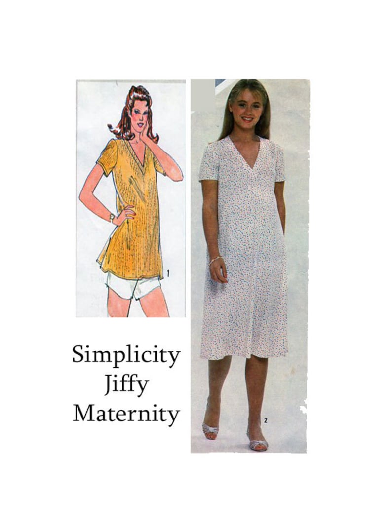 Simplicity 9954 Maternity Sewing Pattern V Neckline Dress Etsy Canada
